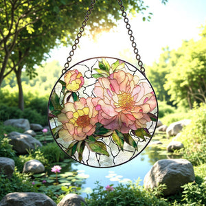 Peony Flower Stained Glass Suncatcherpeony Window Hangingpeony Gifts For Momunique Botanical Art Window Hangingnature Inspired Art 1764748895422.jpg