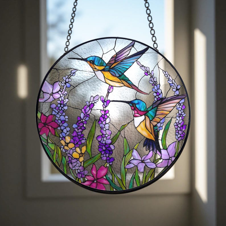 Hummingbird Stained Glass Suncatcher Light Catching Window Hanging Bird Glass Art Gift For Mom Or Grandma Sympathy Memory Gift 1764749107959.jpg