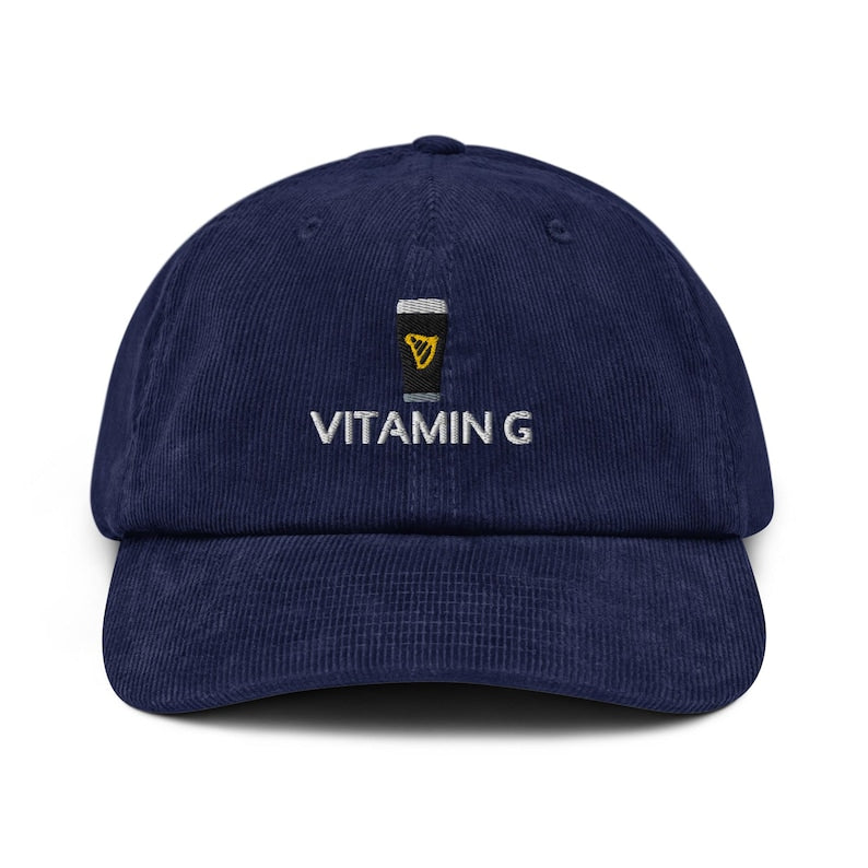 Vitamin G Corduroy Hat Embroidered Guinness Beer Stout Cap Irish Guinness Dad Hat Beer Lover Gift 1764817654583.jpg