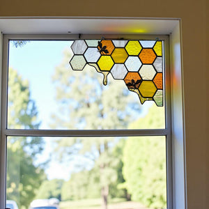 Honeycomb Corner Stained Glass Beehive And Bee Decor Beekeeper Gift 1764832566092.jpg