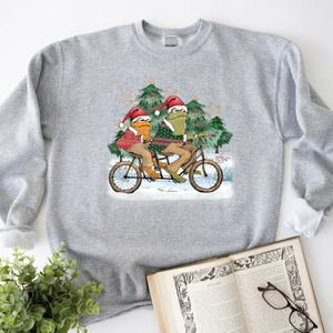 Frog And Toad Christmas Sweatshirt Book Christmas Frog Shirt Christmas Tee Christmas Gift Frog And Toad Riding A Bike Christmas Sweater 1764900763375.png
