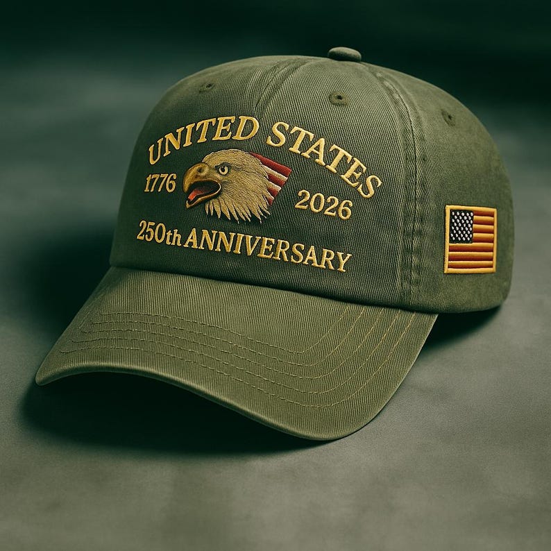 United States 250th Anniversary Dad Hat Embroidered Eagle  Flag Patch  Vintage Wash Strapback Patriotic Gift 1764909142749.jpg