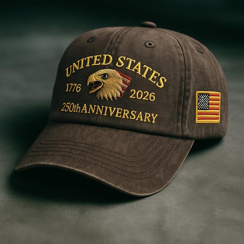 United States 250th Anniversary Dad Hat Embroidered Eagle  Flag Patch  Vintage Wash Strapback Patriotic Gift 1764909142770.jpg
