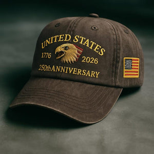 United States 250th Anniversary Dad Hat Embroidered Eagle  Flag Patch  Vintage Wash Strapback Patriotic Gift 1764909142770.jpg