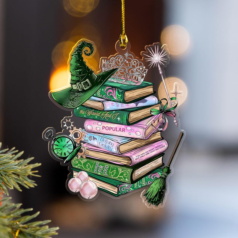Wicked Broadway Book Stack Ornament Acrylic Christmas Gift 1764924653286.jpg
