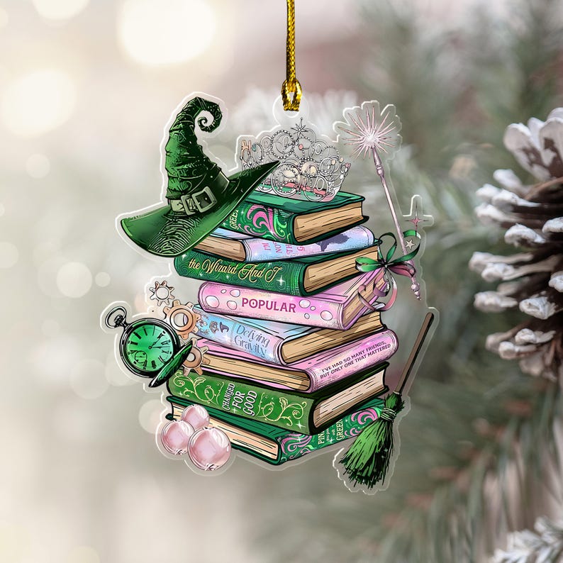 Wicked Broadway Book Stack Ornament Acrylic Christmas Gift 1764924653506.jpg