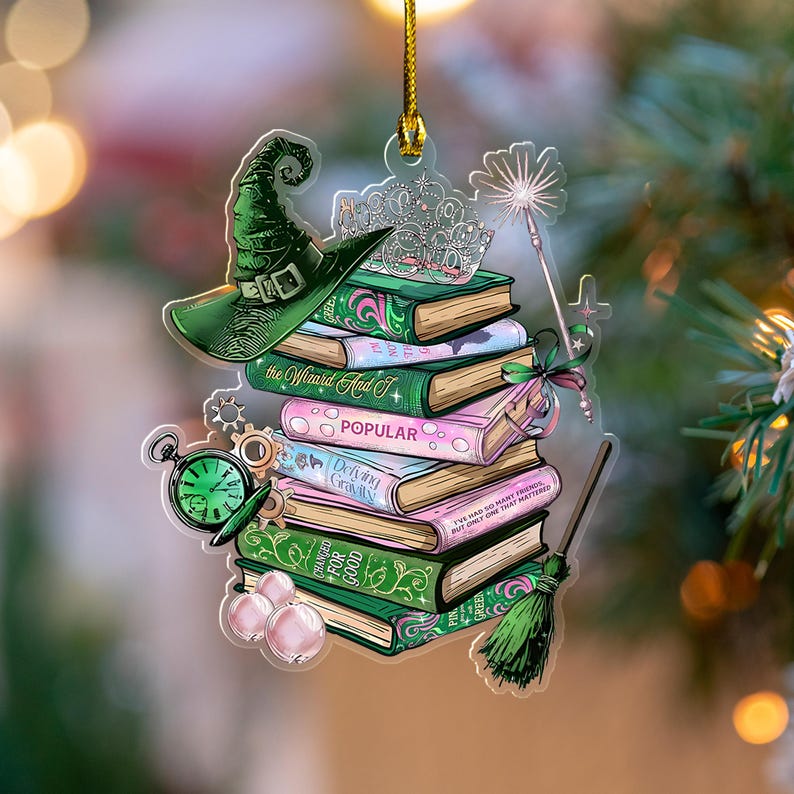 Wicked Broadway Book Stack Ornament Acrylic Christmas Gift 1764924653532.jpg
