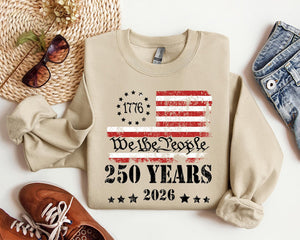 250th America Anniversary Shirt Us 250 Years Sweatshirt We The People Shirt Vintage Independence Day Hoodie Patriotic Tee With Usa Flag 1764924738853.jpg