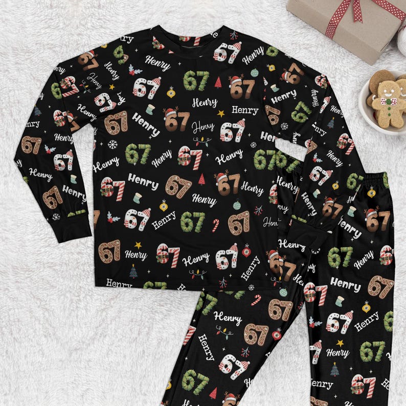 Custom 6 7 Six Seven Christmas Slang Meme For Kids  Adults Personalized Pajama Set Six Seven Meme Sweater Merry Christmas Set 1765350475752.jpg