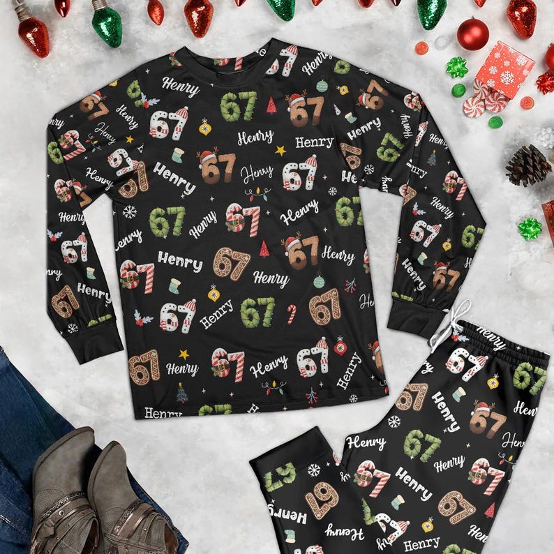 Custom 6 7 Six Seven Christmas Slang Meme For Kids  Adults Personalized Pajama Set Six Seven Meme Sweater Merry Christmas Set 1765350475770.jpg