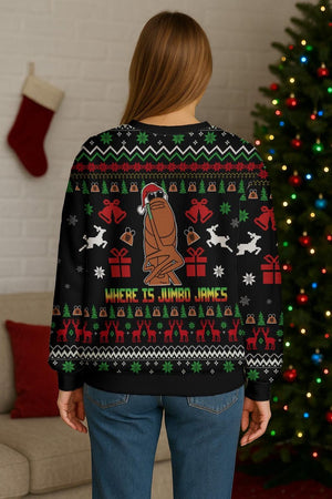Where Is Jimbo James Ugly Christmas Sweater Marcus The Worm Shirt Virtual Meme Holiday Jumper Funny Xmas Party Outfit 1765351124180.jpg
