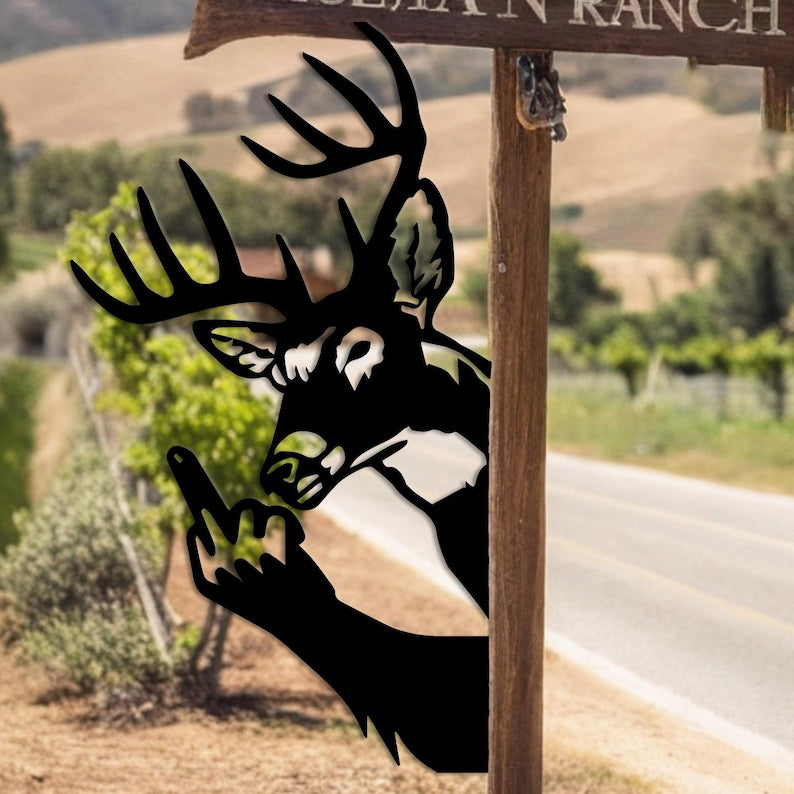 Funny Deer Metal Sign Middle Finger Deer Art Outdoor Rude Humor Decor Offensive Joke Gift For Huntersfriends Easy Mount Prank Sign 1765767487037.jpg