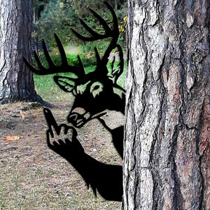 Funny Deer Metal Sign Middle Finger Deer Art Outdoor Rude Humor Decor Offensive Joke Gift For Huntersfriends Easy Mount Prank Sign 1765767487229.jpg