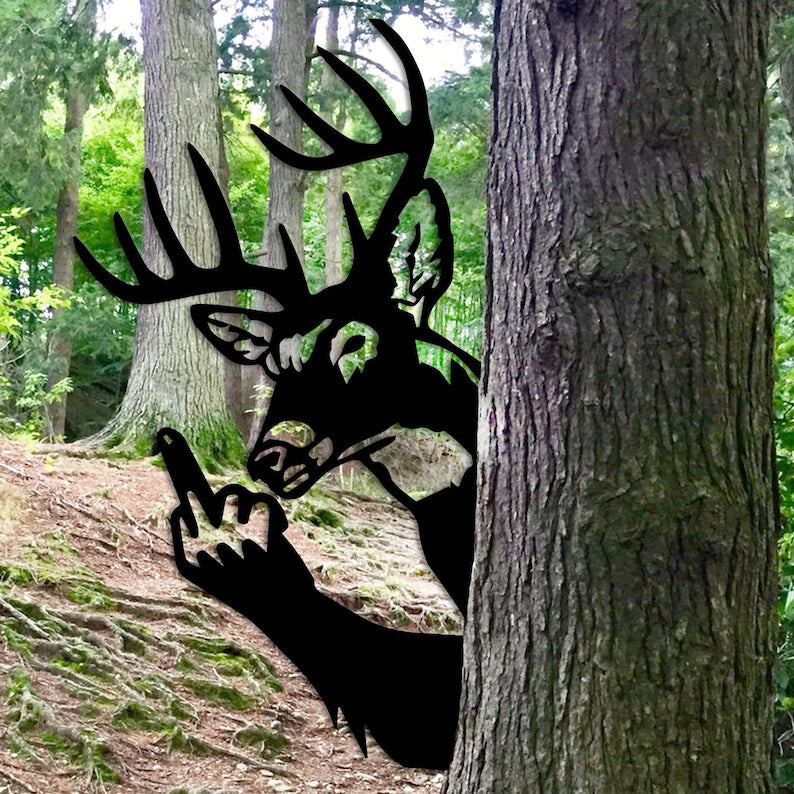Funny Deer Metal Sign Middle Finger Deer Art Outdoor Rude Humor Decor Offensive Joke Gift For Huntersfriends Easy Mount Prank Sign 1765767487270.jpg