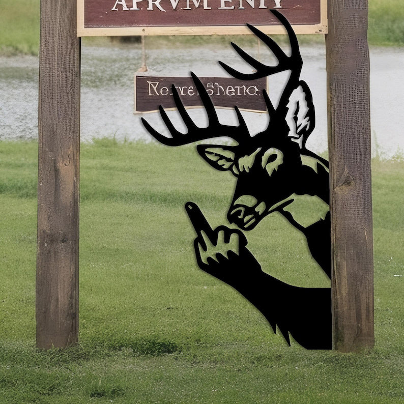 Funny Deer Metal Sign Middle Finger Deer Art Outdoor Rude Humor Decor Offensive Joke Gift For Huntersfriends Easy Mount Prank Sign 1765767487279.jpg