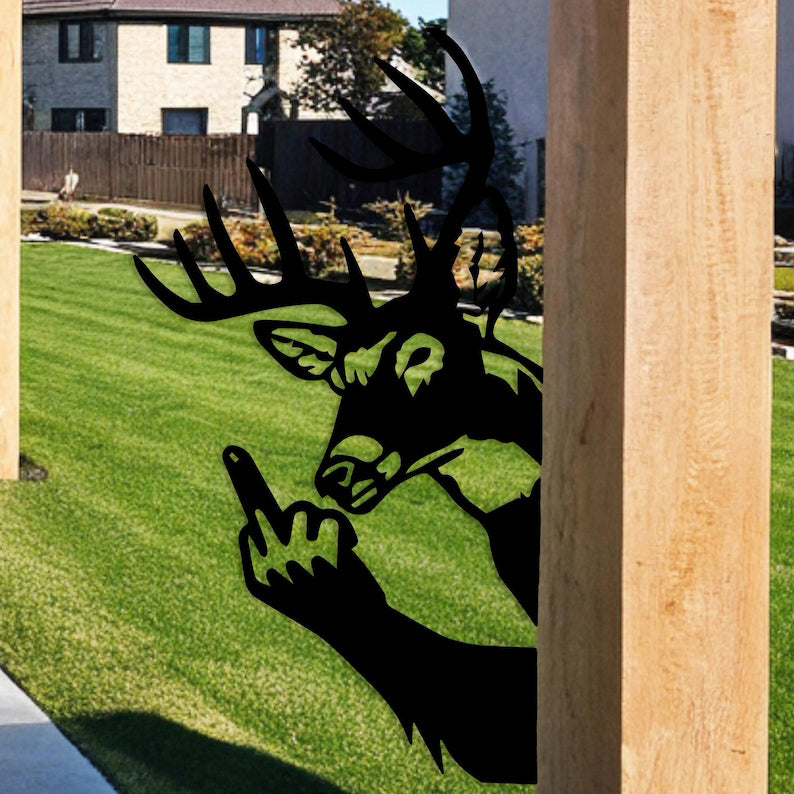 Funny Deer Metal Sign Middle Finger Deer Art Outdoor Rude Humor Decor Offensive Joke Gift For Huntersfriends Easy Mount Prank Sign 1765767487293.jpg
