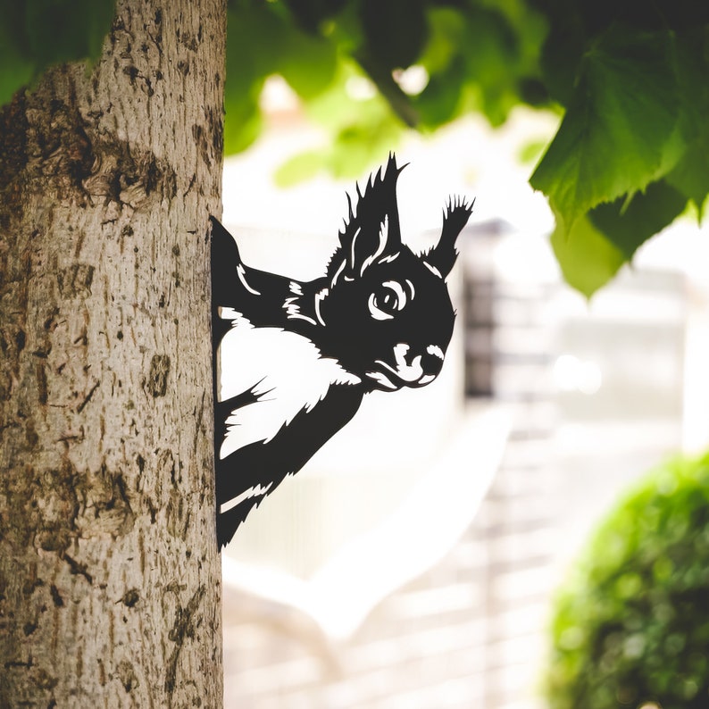 Garden Decoration Squirrel  Metal Garden Stake  Rust Garden Decoration  Garden Decor Figures  Christmas Gift Idea  Christmas Present 1765876627743.jpg