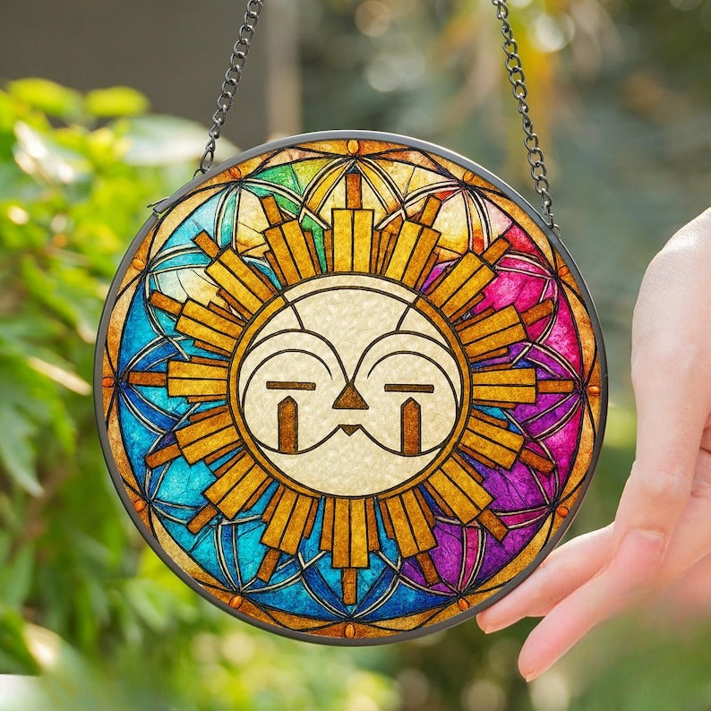 Vintage Esquie Glass Suncatcher Clair Obscur Expedition 33 Inspired Sun Ornament Fantasy Window Hanging Stained Glass Style Gamer Gift 1765959676694.jpg