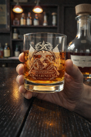 Us Marine Corps 250th Anniversary Whiskey Glass  Double Old Fashioned  Military Veteran Gift  Usmc Commemorative Glass 1766045261784.png