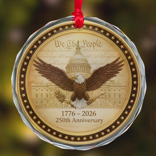 250th Anniversary Ornament 1776 2026 Patriotic Bald Eagle Glass Ornament Capitol Holiday Decor American Heritage Christmas Gift 1766045329981.jpg