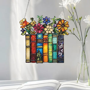 Personalized Book And Flower Suncatcher Custom Acrylic Window Hanging Decor Literary Floral Gift Rainbow Sun Catcher For Book Lovers 1766389008501.jpg