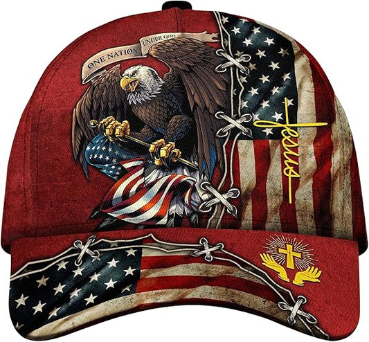 3d Printed One Nation Under God Baseball Cap American Eagle Hat For Usa Patriots Unique Design Hat 1768277066540.jpg