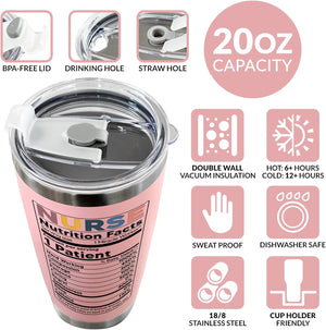 Nurse Gifts For Women   Gift For Nurses   Nurse Rn Lpn Practitioner Gift   Gifts For Retirement Birthday Graduation Appreciation Nursing Student Ideas   Nutrition Facts 20oz Cup Tumbler Mug 1768878335292.jpg