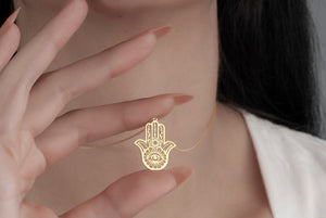 Sterling Silver Hamsa Hand Necklace Dainty Charm 21st Birthday Gift For Her Mama Jewelry 1768965775493.jpg