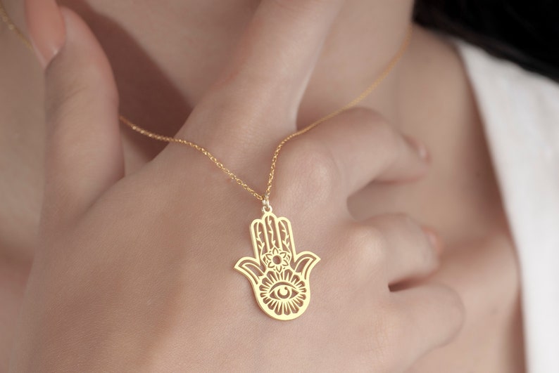 Sterling Silver Hamsa Hand Necklace Dainty Charm 21st Birthday Gift For Her Mama Jewelry 1768965775627.jpg