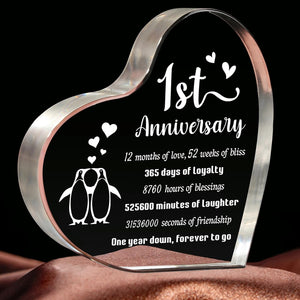 1 Year Anniversary Wedding Gifts For Boyfriend Girlfriend One Year 1st Anniversary Romantic Gifts For Him Her Heart Shaped Acrylic Block For Couple Husband Wife Penguin Keepsake 1769500079990.jpg