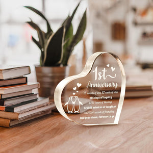 1 Year Anniversary Wedding Gifts For Boyfriend Girlfriend One Year 1st Anniversary Romantic Gifts For Him Her Heart Shaped Acrylic Block For Couple Husband Wife Penguin Keepsake 1769500079991.jpg