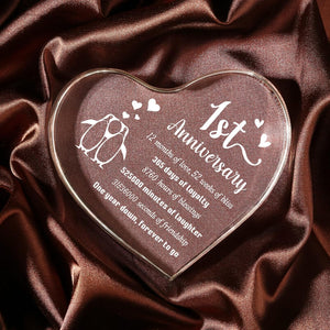 1 Year Anniversary Wedding Gifts For Boyfriend Girlfriend One Year 1st Anniversary Romantic Gifts For Him Her Heart Shaped Acrylic Block For Couple Husband Wife Penguin Keepsake 1769500080674.jpg