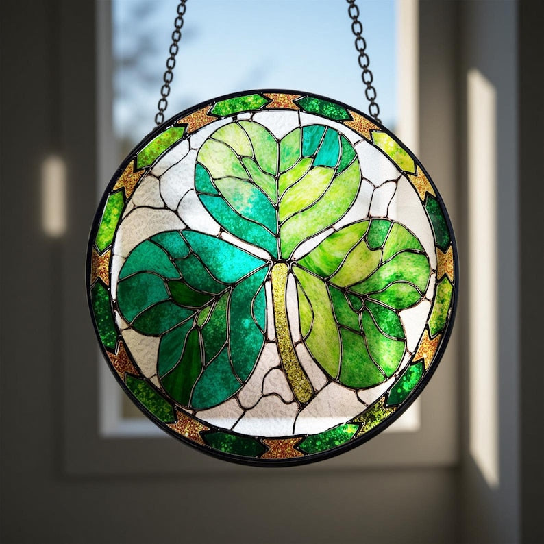 Shamrock Stained Glass Suncatchershamrock Stained Glass Window Hangingst Patricks Day Decorationirish Shamrock Gift For Family Frends 1770018724379.jpg