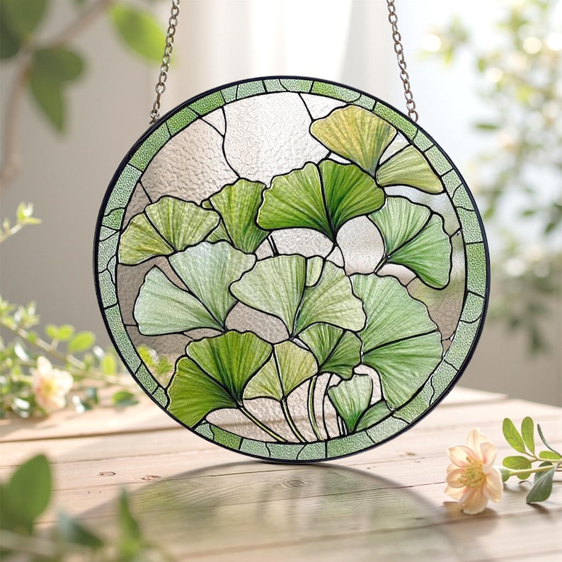 Round Ginkgo Leaf Stained Glass Suncatcherginkgo Window Hanginggift For Plant Lovers Or Momautumn Garden Boho Nature Inspired Home Decor 1770019057111.jpg