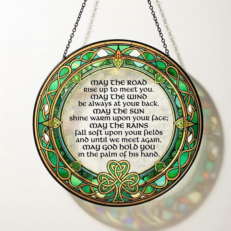 Stained Glass Irish Blessing Suncatcher Celtic Window Decor Irish Blessing St Patrick S Day Gift St Patrick S Day Decor 1770024616003.jpg
