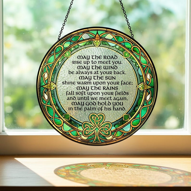 Stained Glass Irish Blessing Suncatcher Celtic Window Decor Irish Blessing St Patrick S Day Gift St Patrick S Day Decor 1770024616091.jpg