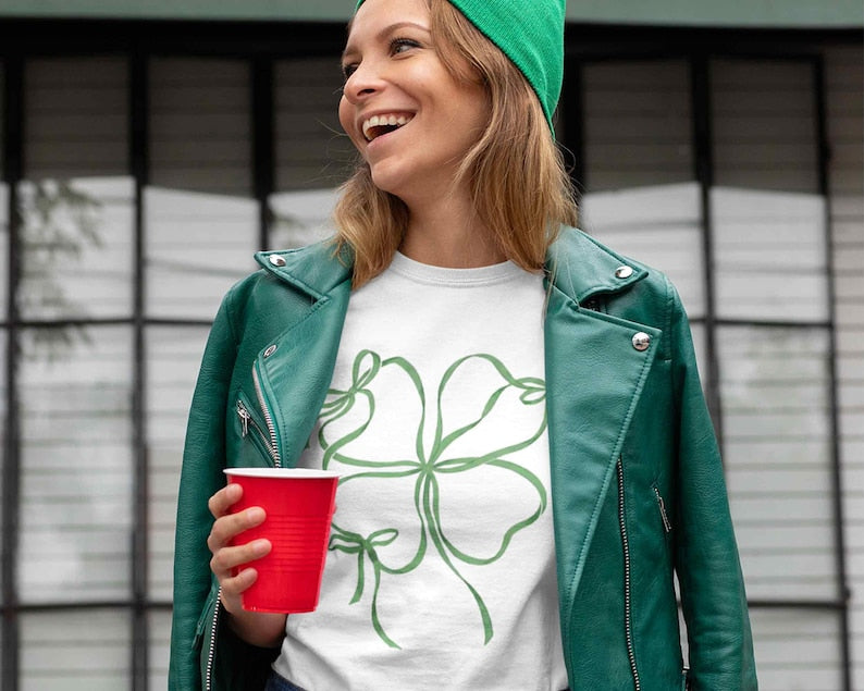 Preppy Shamrock St Patricks Day Coquette Bow Shirt Lucky Shirt St Pattys Day Shirt Trendy Irish Shirt St Patricks Day Shirt 1770026972699.jpg