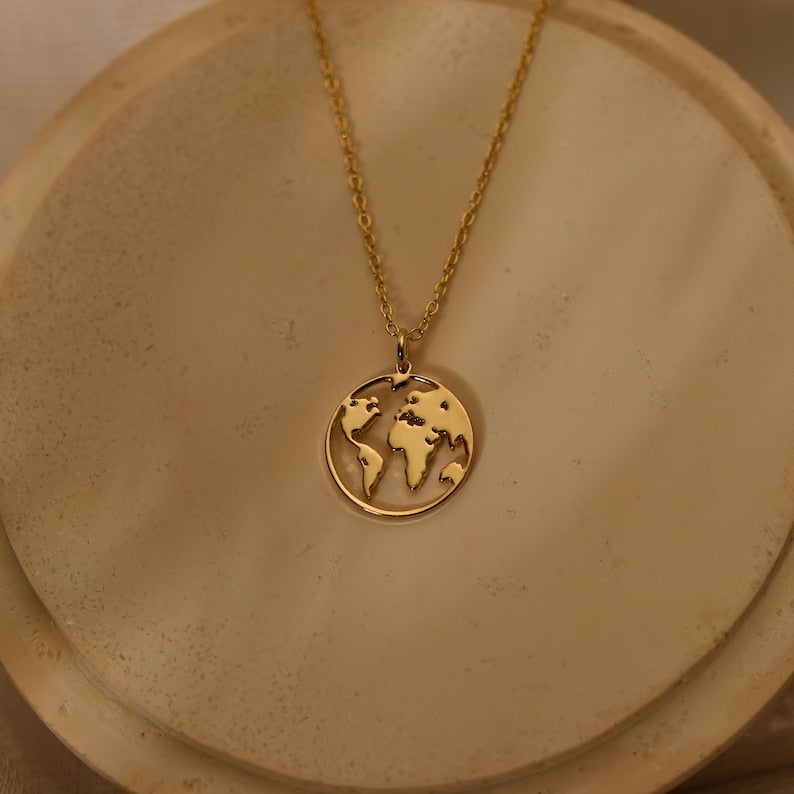 World Map Necklace Travel Necklace Minimalist Earth Necklace Adventure Awaits Necklace Travel Lover Gift Gifts For Mom Gs0057 1770104409141.jpg