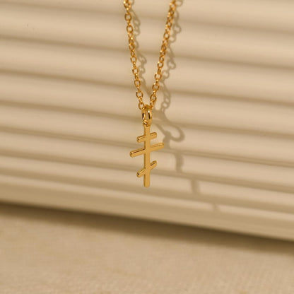 18k Gold Russian Orthodox Cross Necklace Christian Faith Jewelry Religious Pendant Spiritual Protection Gift For Him Or Her 1770104583753.jpg