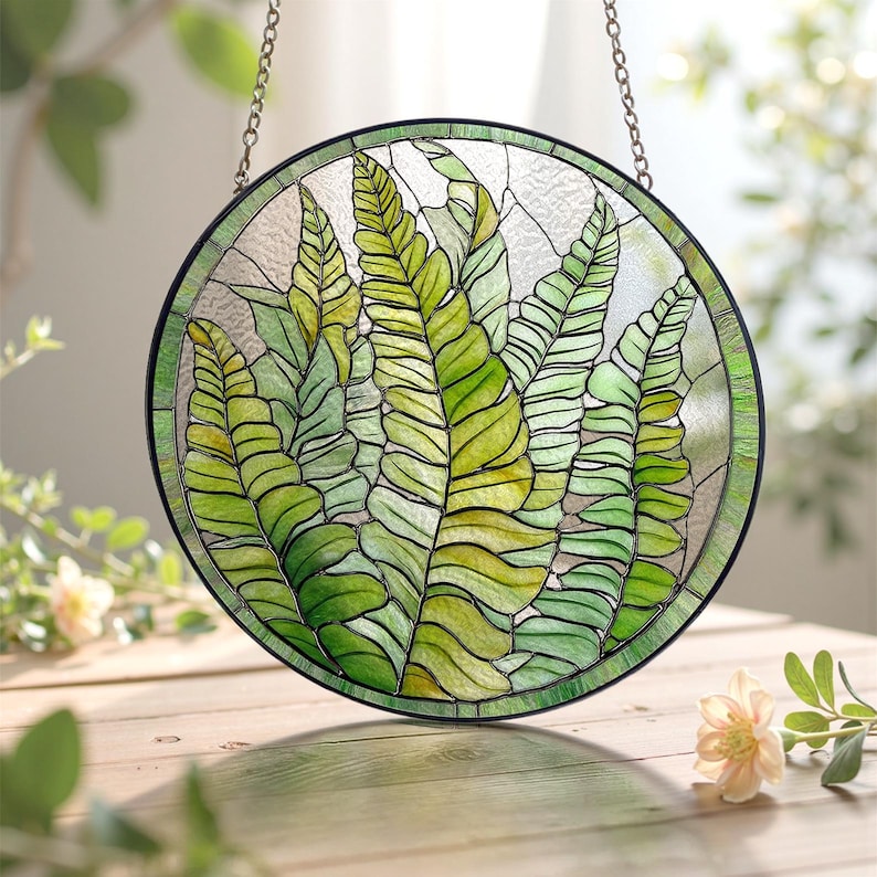 Fern Plant Stained Glass Suncatcherfern Plant Light Catcher Ornamentperfect Plant Lover  Plant Mom Giftbrighten Home Decor 1770105216056.jpg