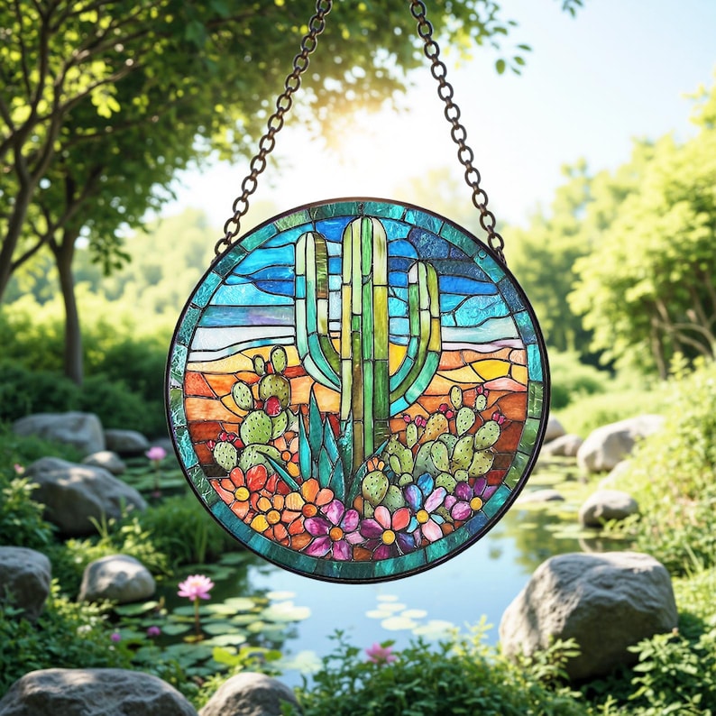 Cactus Stained Glass Suncatcherwindow Hanging Decorindoor Outdoor Art Decor Ideal Gift For Valentine Weddings Holidayshousewarming Gift 1770105390318.jpg