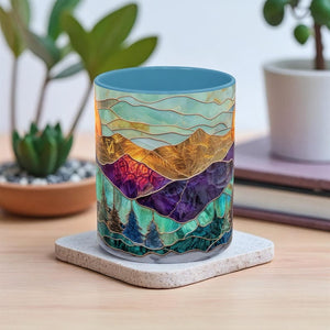 Stained Glass Mountain Mug Watercolor Sunset Ceramic Coffee Cup 11oz Or 15oz 1770603537070.jpg