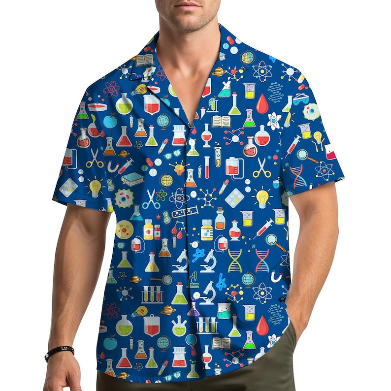Science Lab Hawaiian Shirt For Men Women Youth Chemistry Teacher Gift Scientist Party Outfit Geek Nerd Button Down Back To School Shirt 1770603910868.jpg