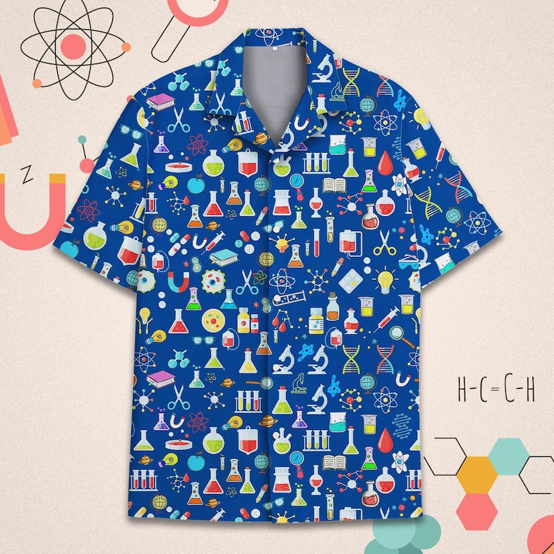 Science Lab Hawaiian Shirt For Men Women Youth Chemistry Teacher Gift Scientist Party Outfit Geek Nerd Button Down Back To School Shirt 1770603910987.jpg