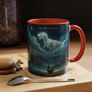 Remember Who You Are Mug Funny T Rex Chicken Meme Gift 1770605698537.jpg