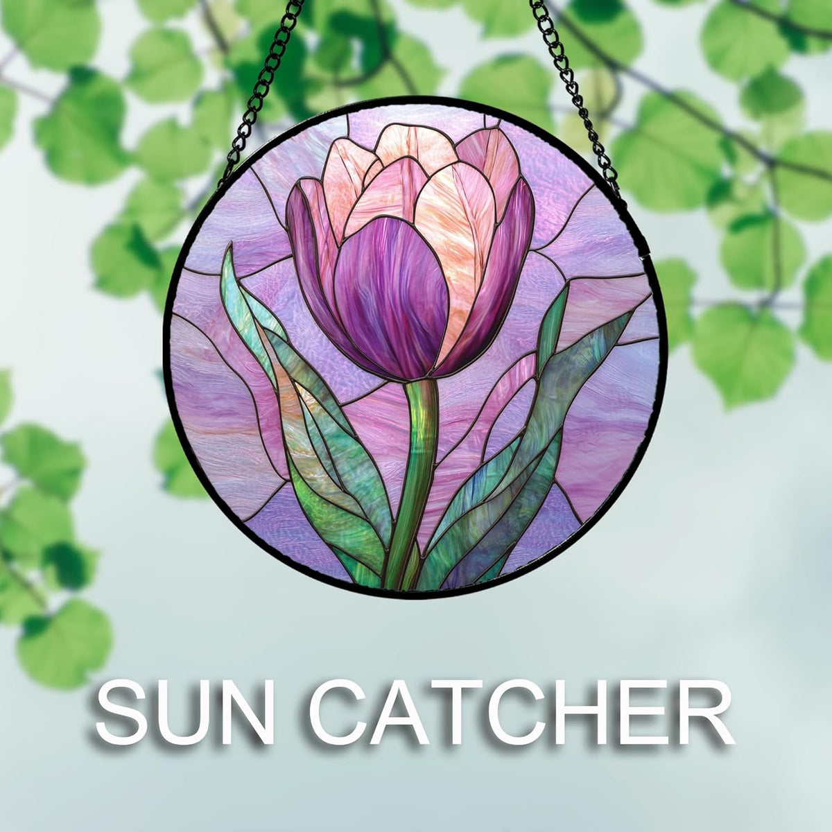 Stained Glass Window Hanging Purple Tulips Flower   Suncatcher Door Garden Sun Catcher Home Decor Birthday Mothers Day For Mom Men Woman Parents Her Nana Friend 1770610646430.jpg