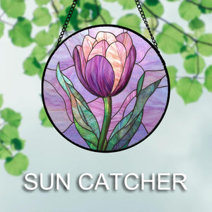 Stained Glass Window Hanging Purple Tulips Flower   Suncatcher Door Garden Sun Catcher Home Decor Birthday Mothers Day For Mom Men Woman Parents Her Nana Friend 1770610646430.jpg