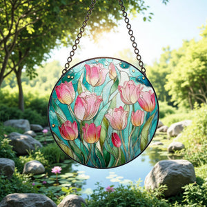Pink Tulip Stained Glass Suncatcherhome Garden Spring Floral Hanging Gift For Flower Enthusiastsgifts For Plant Loversgift For Grandma 1771813029331.jpg