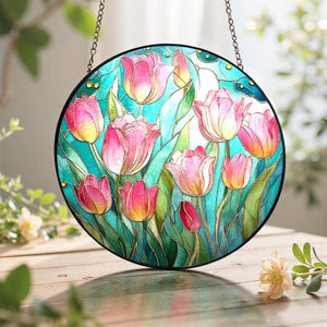 Pink Tulip Stained Glass Suncatcherhome Garden Spring Floral Hanging Gift For Flower Enthusiastsgifts For Plant Loversgift For Grandma 1771813029528.jpg