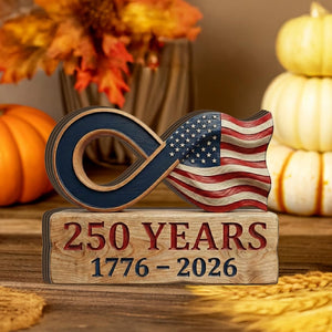 America 250 Wooden Block Sign Patriotic Infinity Flag Tabletop Decor Usa Anniversary Display 1771831899881.jpg